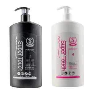 پک شامپو کراتینه سوپر تاچ مدل Moisturizing و ماسک مو ترمیم کننده مناسب مو کراتین شده