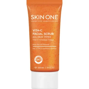 اسکراب صورت مدل Vit C مناسب انواع پوست حجم 100 میلی لیتر اسکین وان
