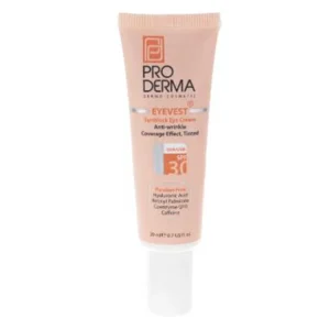 کرم پوشاننده و ضد چروک رنگی دور چشم پرودرما با SPF30 رنگ بژ طبیعی حجم 20 میلی لیتر