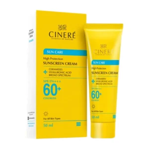 کرم ضد آفتاب بی رنگ سینره با SPF60 مناسب پوست نرمال تا خشک حجم 50 میلی لیتر