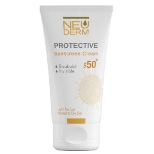 کرم ضد آفتاب فاقد رنگ SPF 50 نئودرم مناسب پوست های نرمال و خشک حجم 50 میلی لیتر