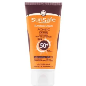 ضد آفتاب رنگی آنتی آکنه با spf50 سان سیف مناسب پوست چرب و مستعد آکنه حجم 50 میلی لیتر