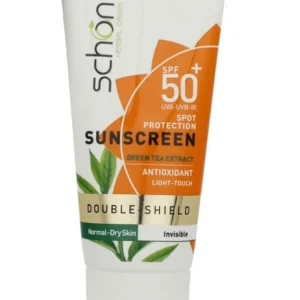 کرم ضد آفتاب بی رنگ شون مدل Double Shield با SPF50 مناسب پوست نرمال تا خشک حجم 50 میلی لیتر