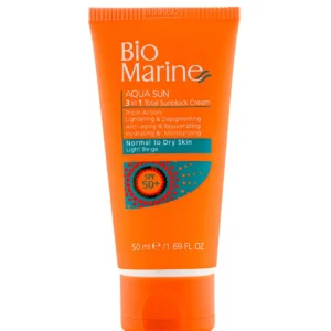 کرم ضد آفتاب رنگی بایو مارین با SPF50 مناسب پوست معمولی و خشک رنگ بژ روشن حجم 50 میلی لیتر