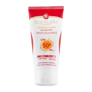 کرم ضد آفتاب و ضد چروک رنگی سان سیف با spf50 مناسب انواع پوست حجم 50 میلی لیتر