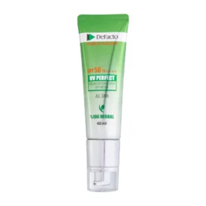 ضد آفتاب بی رنگ دیفکتو مدل Herbal با SPF 50 مناسب انواع پوست حجم 40 میلی لیتر