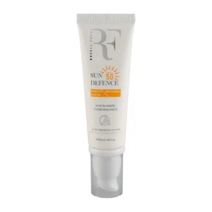 کرم ضد آفتاب بی رنگ آر اف با SPF 50 مناسب پوست چرب حجم 50 میلی لیتر