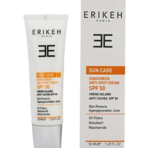 کرم ضد آفتاب بی رنگ اریکه با SPF50 مناسب انواع پوست حجم 50 میلی لیتر