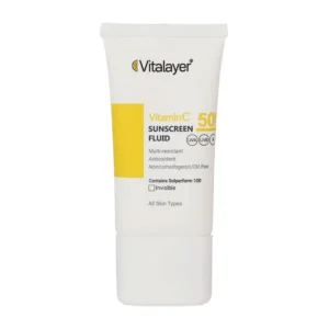 فلوئید ضد آفتاب بی رنگ ویتالیر حاوی ویتامین C با SPF50 حجم 50 میلی لیتر
